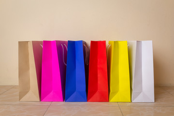 shopping bag  and copy space for plain text or product