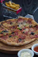 hot home made pizza ready for serve