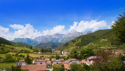 Fototapeta na wymiar Potes in Cantabria skyline village Spain