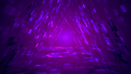 Abstract futuristic triangle data tunnel motion graphic background. Information technology animation concept.