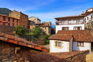Fototapeta na wymiar Potes village facades in Cantabria Spain