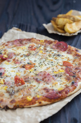 hot home made pizza ready for serve