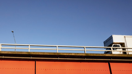 Truck on a bridge