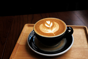 Coffee Latte on wood background