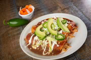 Mexican Plate of Red Enchiladas