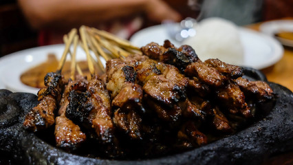 Satay, meat grill an authenttic indonesian cuisine