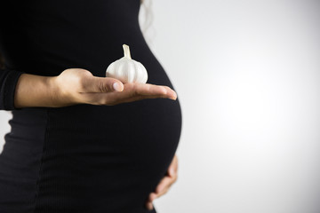 The consumption of garlic during pregnancy.