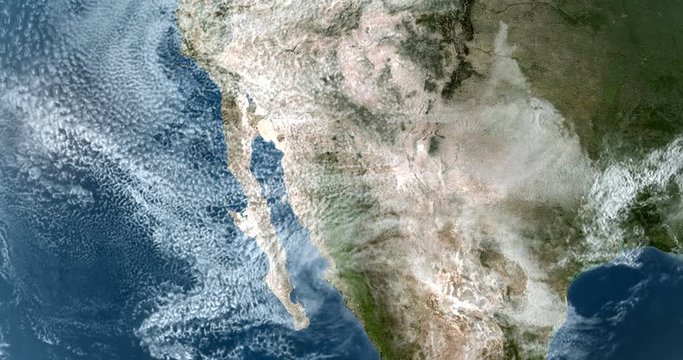 Orbiting over West of North America USA 4K 3D Animation