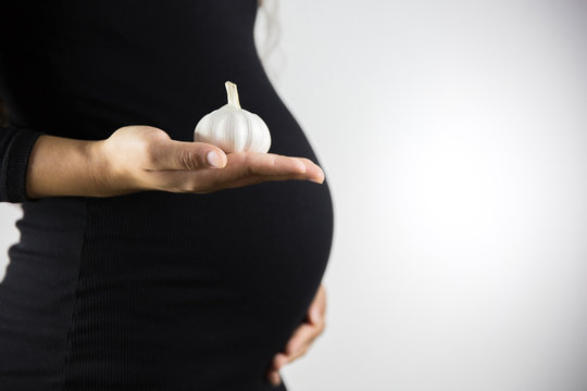 The consumption of garlic during pregnancy.