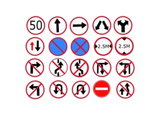Fototapeta premium set of traffic signs