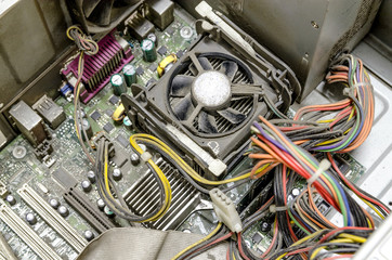 Detail of dust on a computer fan