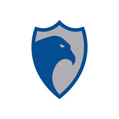bird head in the shield logo icon design template vector