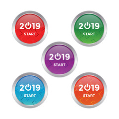 new year 2019 logo icon design template vector