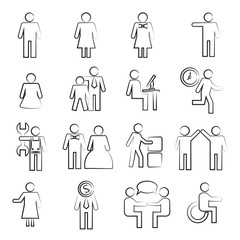 hand drawn people icons