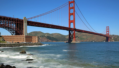 Fototapeta na wymiar Golden Gate Bridge and Fort Point - San Francisco, California
