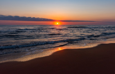 Amazing beautiful sunrise at the sea