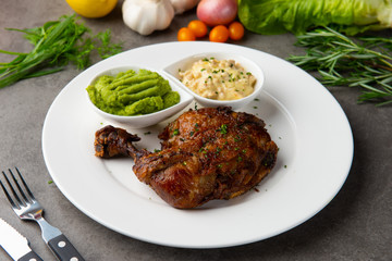 grilled chicken drumstick steak