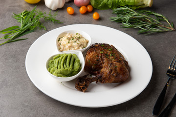 grilled chicken drumstick steak