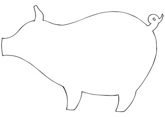 Silhouette of a pig