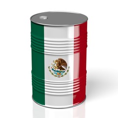 3D oil barrel/ flag of Mexico