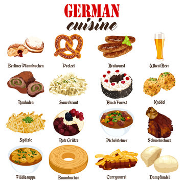 German Food Cuisine Illustration