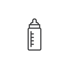 Baby bottle outline icon. linear style sign for mobile concept and web design. Feeding bottle simple line vector icon. Symbol, logo illustration. Pixel perfect vector graphics