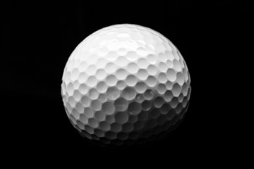 Close Up of Golf Ball, Isolated on Black Background