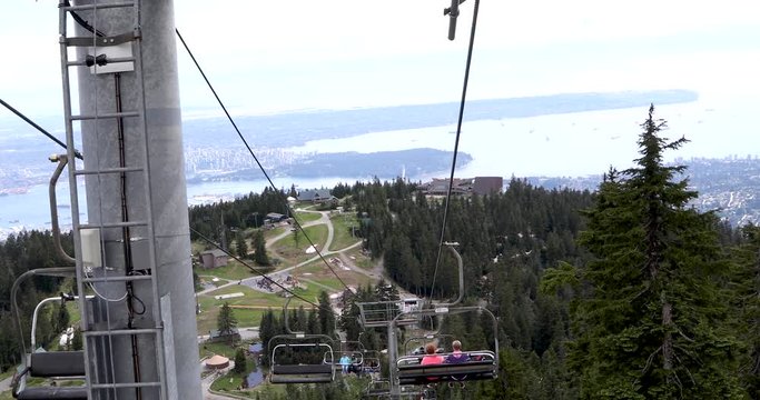 View from the Grouse Mountain Tramway. Vancouver, British Columbia, Canada has more high-rise buildings per capita than most North American metropolitan centers.
