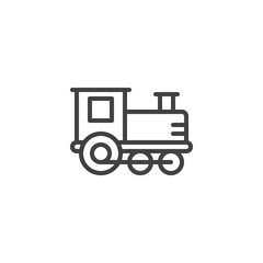 Train toy outline icon. linear style sign for mobile concept and web design. Locomotive toy simple line vector icon. Symbol, logo illustration. Pixel perfect vector graphics