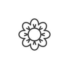 Beautiful Flower outline icon. linear style sign for mobile concept and web design. flower ornament simple line vector icon. Symbol, logo illustration. Pixel perfect vector graphics