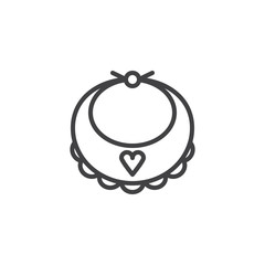 Baby bib outline icon. linear style sign for mobile concept and web design. baby girl apron simple line vector icon. Symbol, logo illustration. Pixel perfect vector graphics