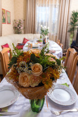 bouquet of flowers on a table