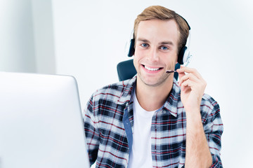 Portrait of customer support phone operator