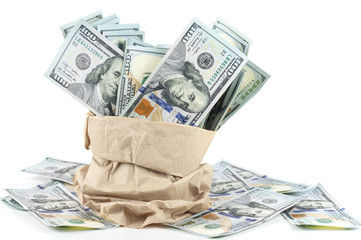 One hundred dollars in paper bag © Svetlana Lukienko