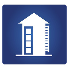 apartment icon on a blue background
