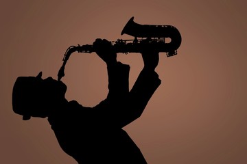 Jazz saxophone music saxophonist passion blues silhouette
