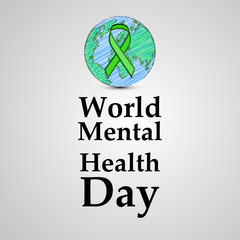 illustration of elements of World Mental Health Day Background  
