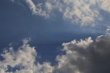 Fototapeta na wymiar Summer blue sky with small white clouds