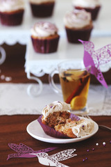 Cupcakes served with tea