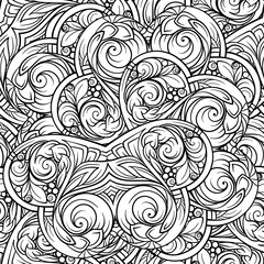 Black and white abstract seamless pattern.