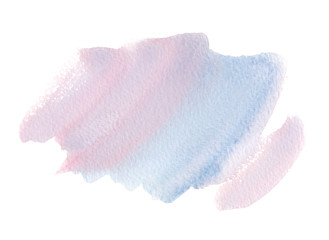 Light pink and blue diagonal gradient backdrop painted in watercolor on clean white background