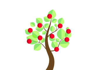 Icon apple tree. Vector illustration.