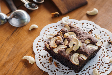 chocolate cake brownie with cashew