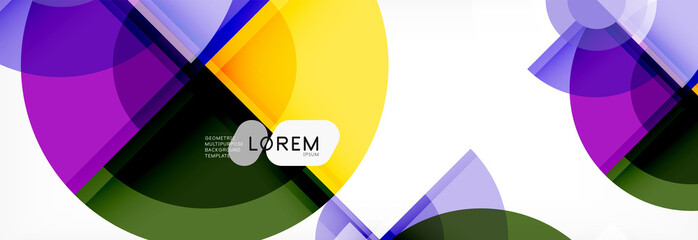 Obraz premium Abstract background - multicolored circles, trendy minimal geometric design