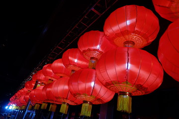 Traditional Chinese lanterns decoration in Mid-Autumn festival holiday