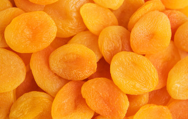 Dried apricots on a table