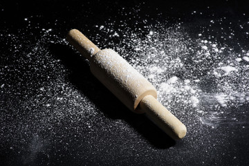 rolling pin and flour