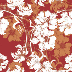 Beautiful seamless floral pattern background.