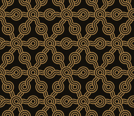lattice seamless pattern hexagons grid gold and black