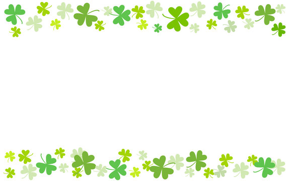 
Spring background (postcard, banner, frame) with clover elements. St.Patrick 's Day. Religion and celebration. 